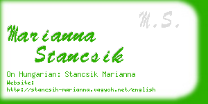 marianna stancsik business card